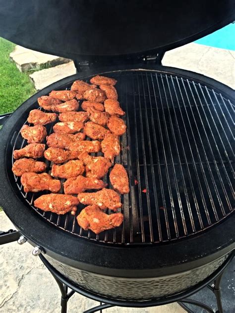 Visions of tasty recipes and satisfied stomachs… carolina style shrimp. Chicken Wings - Kamado Joe Big Joe | Bbq recipes, Kamado ...