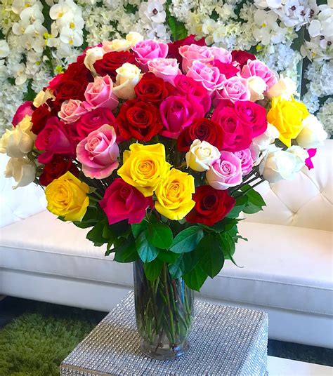 100 Mixed Rose Bouquet Carlsbad Florist Fleur D Elegance Real
