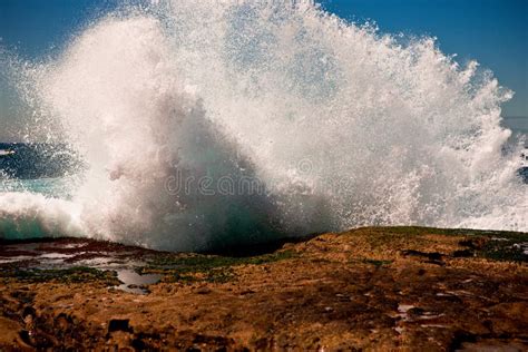 Big Wave Breaking On Rocks Stock Photo Image Of Nature 31298942