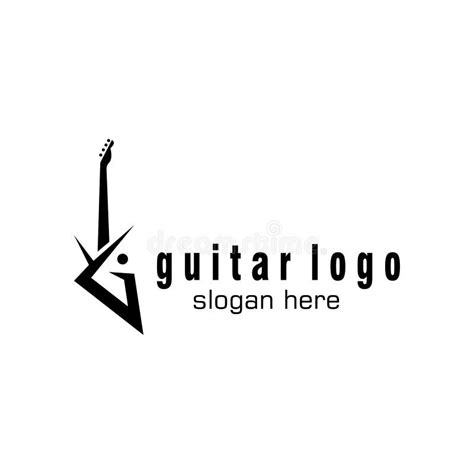 Guitar Illustration Music Logo Design Template Vector Stock Vector