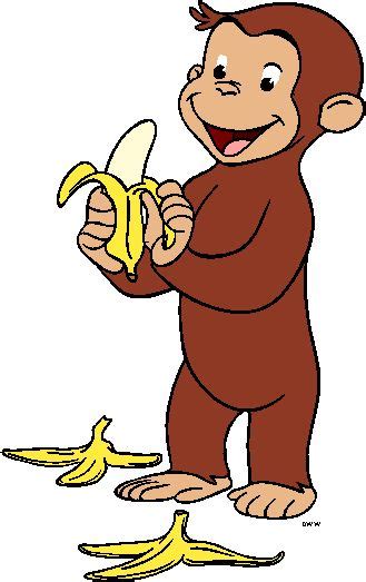Free Curious George Clipart Image Curious George With Banana 350x554 Png Clipart Download