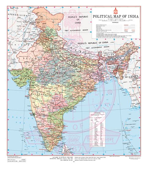 Political Map Of India Survey Of India