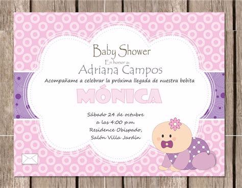 Invitación Pimprimir Baby Shower Niña Bebé Gateando Rosa 2000