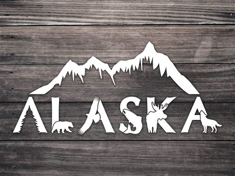 Alaska State Decal Alaska Sticker 8 Wide Alaska Home