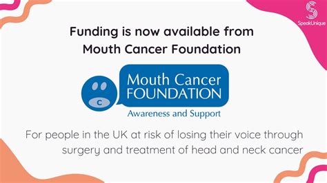 Saving Voices With Speakunique Mouth Cancer Foundation