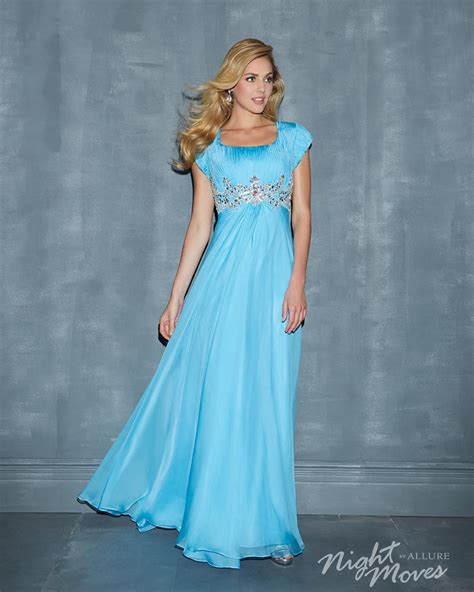 Long Modest Prom Dresses Floor Length Chiffon Gowns Cap Sleeves And