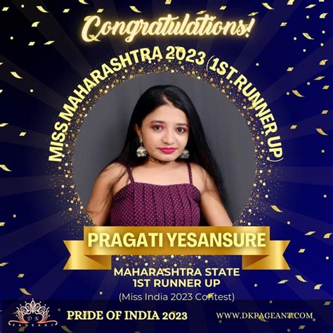 pragati yesansure miss maharashtra 2023 1st runner up state winner miss india pride of india
