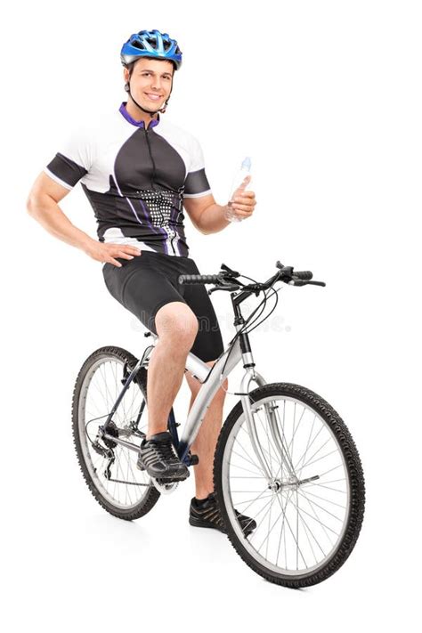 Male Biker Sitting On His Bike Stock Photo Image Of Single
