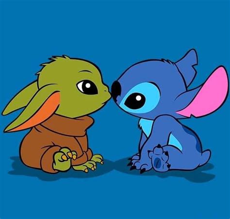 Baby yoda and stitch | Cute disney wallpaper, Yoda wallpaper, Cute