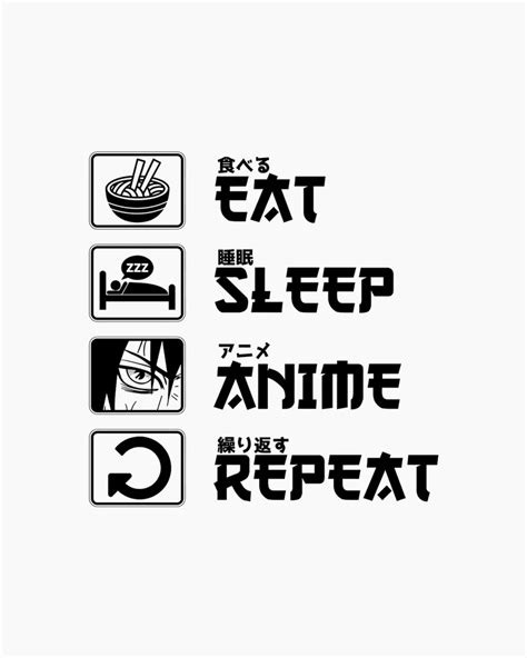 Get A Eat Sleep Anime Repeat Long Sleeve Online At Threadheads Eat