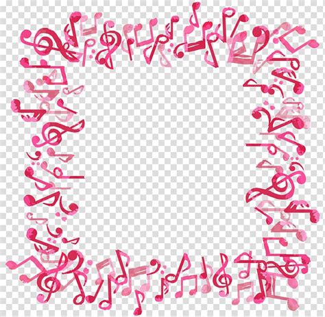 Free Download Pink Music Notes Frame Illustration Musical Note