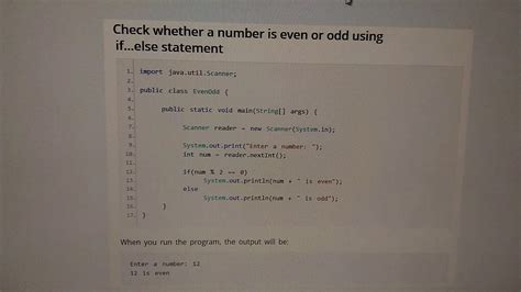 Java Programs How To Check Whether A Number Is Even Or Odd Using If