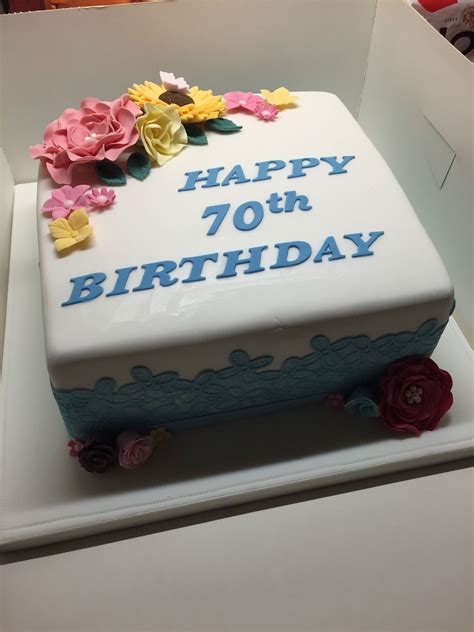 Simple floral 70th birthday cake | 70th birthday cake, Cake, 70th birthday