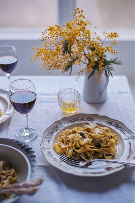 Tagliatelle pasta with black truffle sauce (easy to make and a special ...