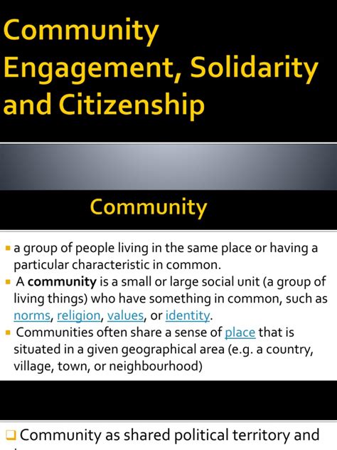 Community Engagement Solidarity And Citizenship 1 Pdf Community