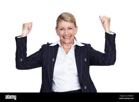 Dream Believe Achieve An Isolated Shot Of A Mature Businesswoman
