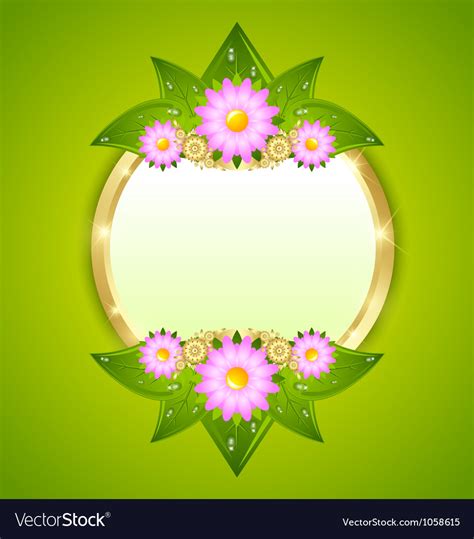 Flower Plaque Template Royalty Free Vector Image