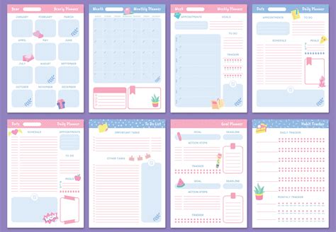 Cute Planner Templates Weekly Monthly And Yearly Planners To Do List