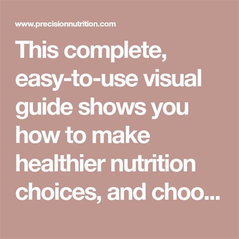 This Complete Easy To Use Visual Guide Shows You How To Make Healthier