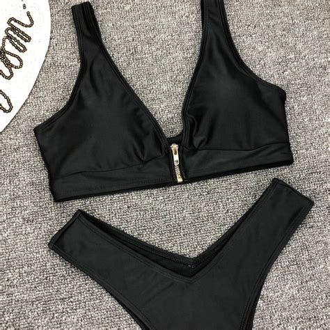 Jt4201simple Design Micro Zipper Ladies Swimwear Sexy Bikini Buy