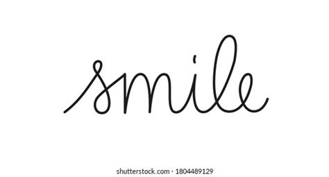 Smile Phrase Handwritten By One Line Stock Vector Royalty Free