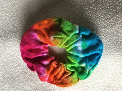 Tie Dyed Sunshine Rainbow Cotton Hair Scrunchie In Stock And Etsy