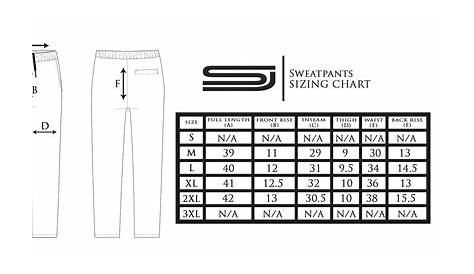 Sweatpants size chart – Straightjacket