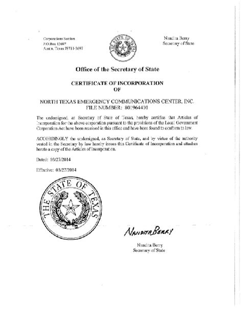 Texas Articles Of Incorporation Llc Bible
