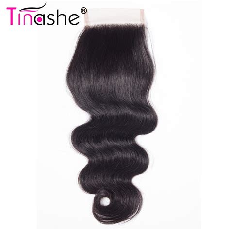 Tinashe Hair Brazilian Body Wave Lace Closure Natural Color Free Part