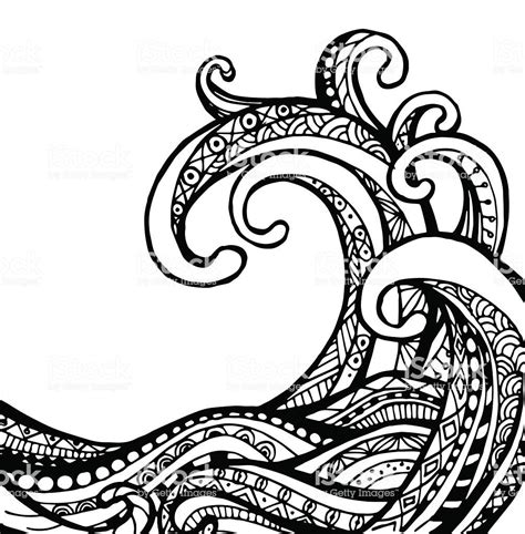 Vector Of Wave Wave Drawing Doodle Art Designs Zentangle Art