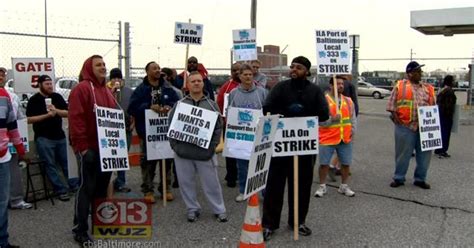 Longshoremen Strike Halts All Operations At Port Of Baltimore Cbs