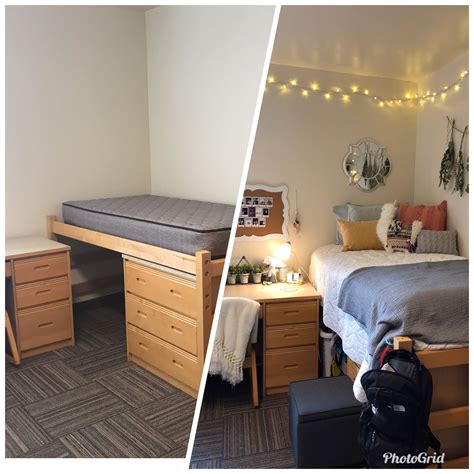 Girl S Dorm Room Before And After Cozy And Cute Girls Dorm Room Cozy Dorm Room Dorm Room