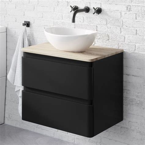 There's such a massive variety of different 'types' of these units available. Black Wall Hung Vanity Unit & Counter Top Basin | soak.com ...