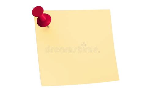 Red Push Pin With Blank Sticky Note Stock Illustration Image 57634354