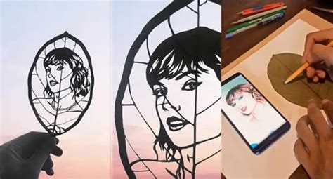 Leaf Artist Creates Taylor Swift Leaf Portrait Newspapers