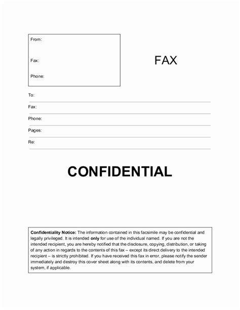 Printable Fillable Fax Cover Sheet Template