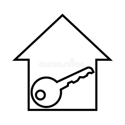 Thin Line House Key Icon Stock Vector Illustration Of Icon 96919832