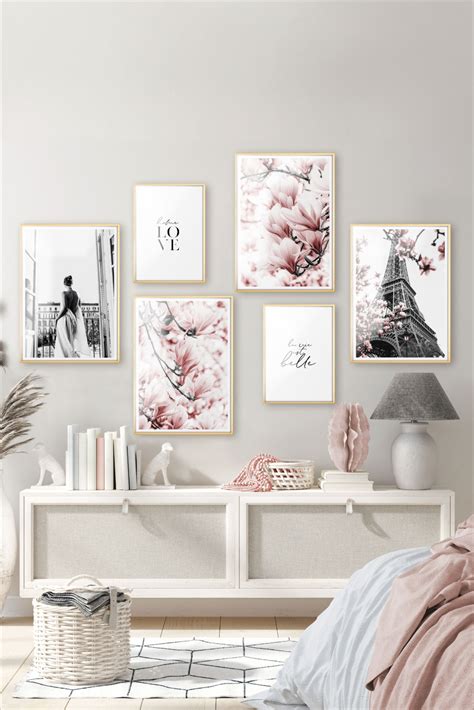 unique magnolia and roses themed poster set with 6 doublesided posters 4x a3 and 2x a4 make your