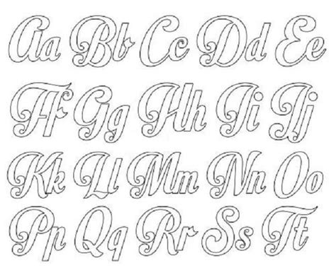 Moldes De Letras Cursivas Para Imprimir Alfabeto Cursivo Stencil Lettering Lettering Styles