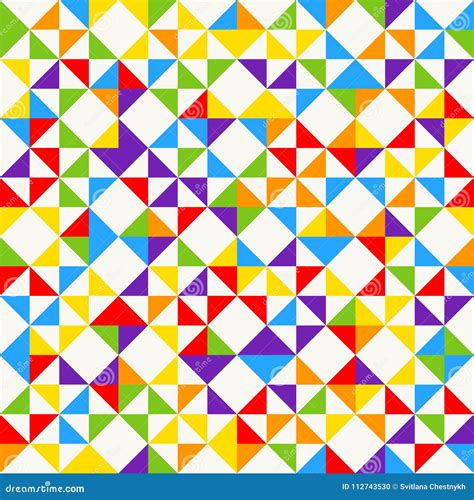 Rainbow Mosaic Tiles Abstract Geometric Background Seamless Vector
