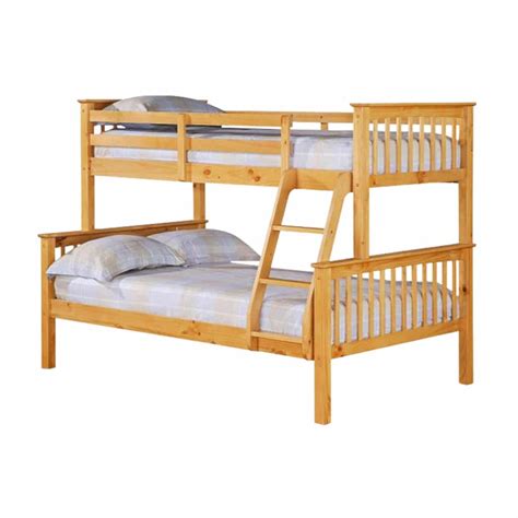 Wooden Triple Bunk Bed With Mattresses Soft Touch Beds
