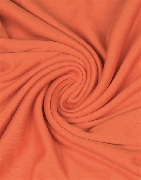 Orange Color Poly Knit Fabric For Womens Top Charu Creation