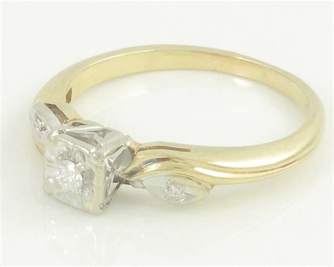 Vintage K Gold Diamond Engagement Ring Vintage Engagement Ring In
