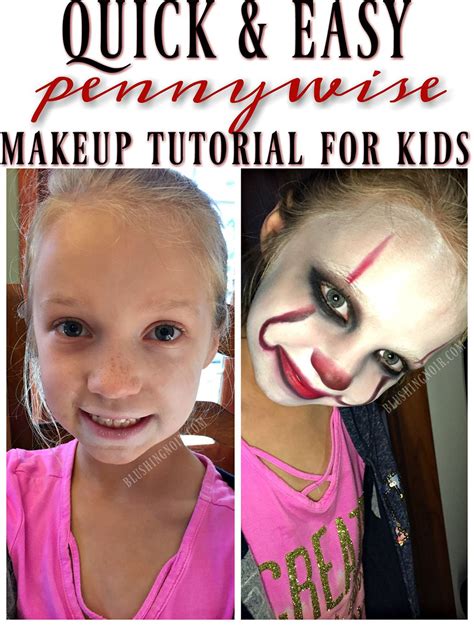 It Movie Pennywise Makeup Tutorial For Kids Halloween Makeup For Kids