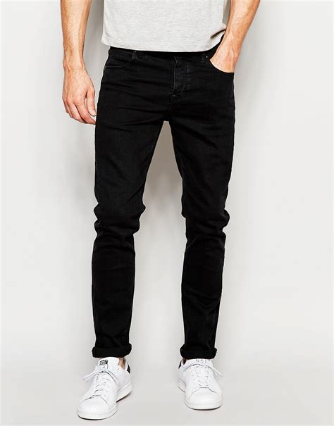 Lyst Asos Skinny Jeans In 125oz True Black In Black For Men