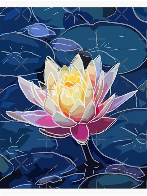 Lotus Flower Water Lily Poster For Sale By Animalista Redbubble