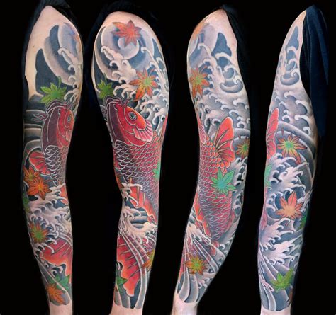 Japanese Koi Sleeve Tattoo Slave To The Needle