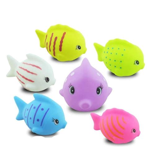 6pcsset Cute Soft Rubber Fish Bath Toys Toys We Loved