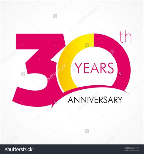 Template Logo 30th Anniversary With A Circle In The Form Of A Graph And