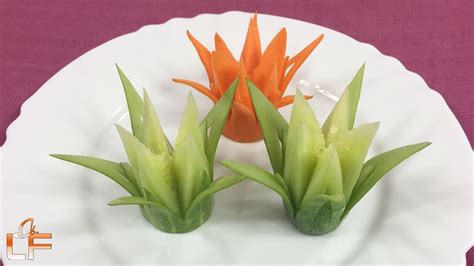 Art In Cucumber Flower Carving Garnish Fruit And Vegetable Carving